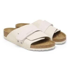 Birkenstock Shoes Kyoto Antique White Nubuck Suede Leather Sandals